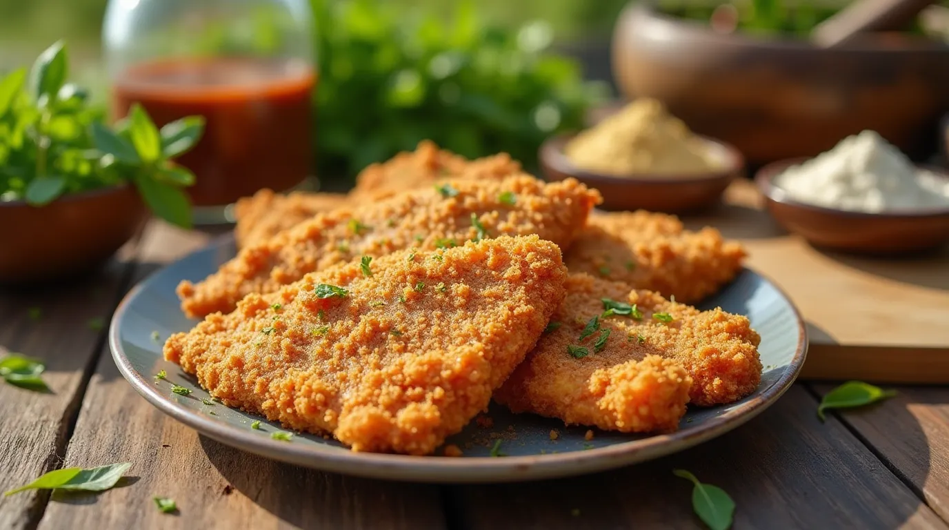 A plate of crispy fried fish with a homemade seasoning blend