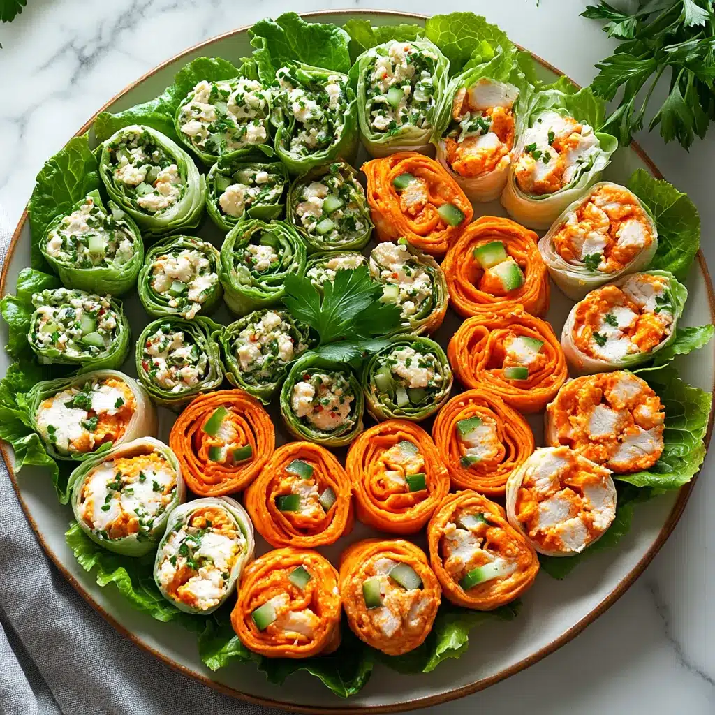 Variations of buffalo chicken pinwheels including spicy, ranch, low-carb, and vegetarian options.