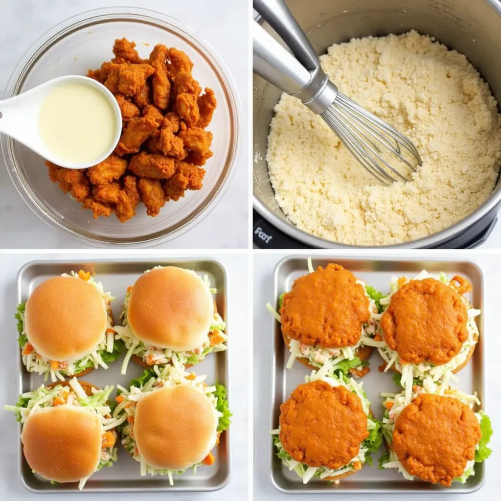 Step-by-step guide to making a Korean fried chicken sandwich