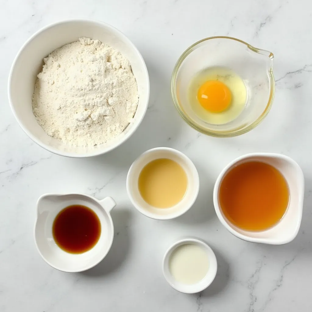 Air fryer cupcake ingredients arranged on a counter.